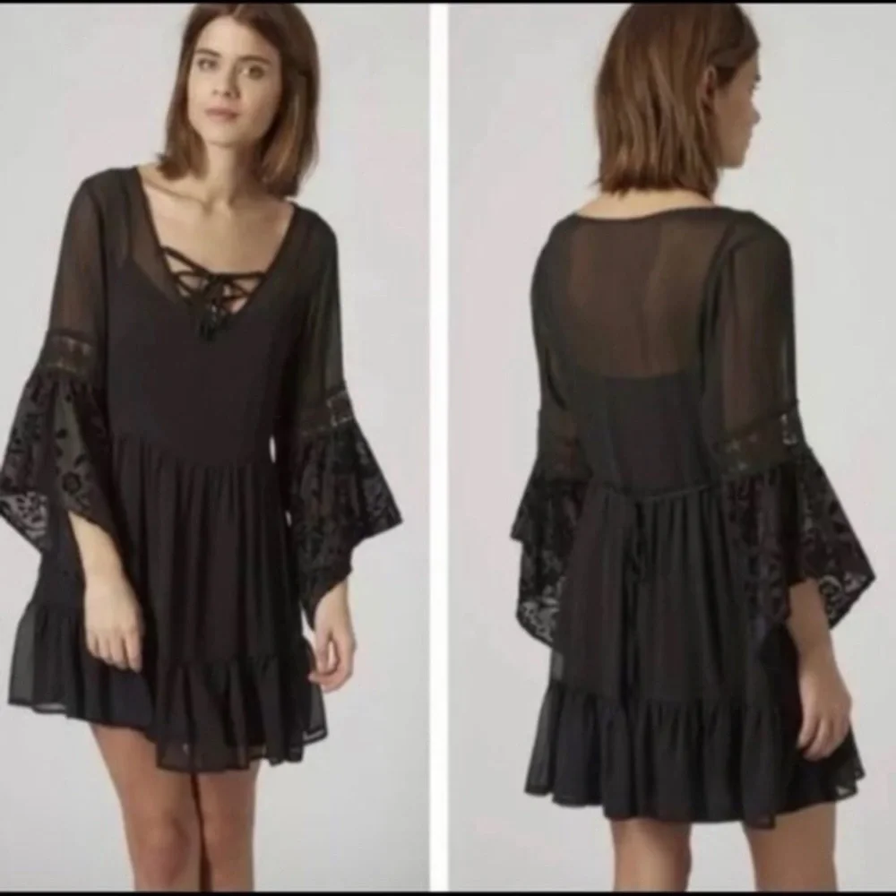 ⭐️Band of Gypsies, Lovely Boho Dressw/POCKETS,Complete Slip-Dress Lining,Fun! - Picture 6 of 15